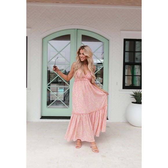 Dresses & Skirts - The Post | Luna Maxi Dress Coral, Lined & Adjustable Straps, Size Large